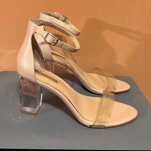 INC, leather, clear heels